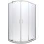 Besco Modern 190 kabina prysznicowa 100x80 cm półokrągła asymetryczna chrom połysk/szkło przezroczyste MA-108-190-C zdj.1