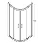 Besco Modern 190 kabina prysznicowa 80x80 cm półokrągła chrom połysk/szkło przezroczyste MP-80-190-C zdj.2