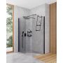 Zestaw Deante Kerria Plus Walk-In ścianki prysznicowe 100 cm i 90 cm wolnostojące czarny/szkło przezroczyste (KTSN30P, KTSN39P) zdj.1