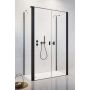 Radaway Nes Black DWD+2S drzwi prysznicowe 100 cm czarny mat/szkło przezroczyste 10035100-54-01 zdj.1