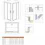 Radaway Idea White DWJ drzwi prysznicowe 120 cm wnękowe prawe biały mat/szkło przezroczyste 387016-04-01R zdj.2