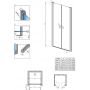 Radaway Nes DWD I drzwi prysznicowe dwuczęściowe 120 cm wnękowe chrom/szkło przezroczyste 10027120-01-01 zdj.2