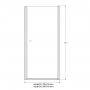 Duso drzwi prysznicowe 90 cm wnękowe chrom/szkło przezroczyste DS202T zdj.3