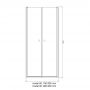 Duso drzwi prysznicowe 80 cm wnękowe chrom/szkło przezroczyste DS211T zdj.2