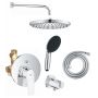 Zestaw Grohe Start Flow bateria wannowo-prysznicowa podtynkowa z deszczownicą i zestawem prysznicowym chrom (29117000, 28741002, 26815000, 27851000, 26962001, 27940001) zdj.1