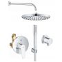 Zestaw Grohe Start Flow bateria wannowo-prysznicowa podtynkowa z deszczownicą i zestawem prysznicowym chrom (29117000, 27369000, 26815000, 27851000, 226963001) zdj.1
