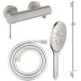 Zestaw Grohe Essence bateria prysznicowa ścienna z kompletem prysznicowym SuperSteel 26574DC0, 28388DC1, 26603DC0, 33636DC1) zdj.1