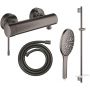 Zestaw Grohe Essence bateria prysznicowa ścienna z kompletem prysznicowym Hard Graphite (26574A00, 28388A01, 26603A00, 33636A01) zdj.1