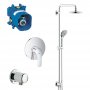Zestaw Grohe Eurosmart bateria prysznicowa podtynkowa i system natryskowy z deszczownicą chrom (19451002, 35501000, 27297001, 28671000) zdj.1