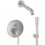 Zestaw Grohe Essence bateria wannowo-prysznicowa podtynkowa z kompletem prysznicowym SuperSteel (24058DC1,28362DC1, 26658DC0,27400DC0, 13449DC1) zdj.1