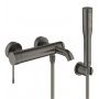 Zestaw Grohe Essence bateria wannowo-prysznicowa ścienna z kompletem prysznicowym Brushed Hard Graphite (33624AL1, 28362A01,27074AL0, 27400AL0) zdj.1