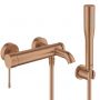 Zestaw Grohe Essence bateria wannowo-prysznicowa ścienna z kompletem prysznicowy Brushed Warm Sunset (33624DL1, 28362DA1, 27074DL0, 27400DL0) zdj.1