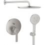 Zestaw Grohe Lineare bateria wannowo-prysznicowa podtynkowa z deszczoenica i zestawem prysznicowym SuperSteel (24064DC1, 26066DC0, 28362DC1, 26658DC0, 26574DC0) zdj.1