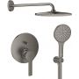 Zestaw Grohe Lineare bateria wannowo-prysznicowa podtynkowa z deszczownicą i zestawem prysznicowym Brushed Hard Graphite ( 24064AL1, 26558AL0, 28362A01, 26658AL0, 26574AL0) zdj.1