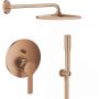 Zestaw Grohe Lineare bateria wannowo-prysznicowa podtynkowa z deszczownicą i zestawem prysznicowym Brushed Warm Sunset (24064DL1, 26558DL0, 28388DA1, 26658DL0, 27400DL0) zdj.1