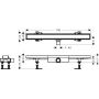Hansgrohe RainDrain Compact odpływ liniowy 70 cm stal 56165000 zdj.2