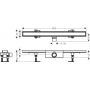 Hansgrohe RainDrain Compact odpływ liniowy z rusztem 80 cm stal 56179000 zdj.2