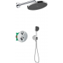 Zestaw  Hansgrohe Ecostat S wannowo-prysznicowy podtynkowy z deszczownicą i kompletem natryskowym chrom ( 28056000, 27413000, 15758000, 01800180, 28272000, 26888000, 28033000) zdj.1