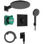 Hansgrohe Raindance Alive S zestaw prysznicowy podtynkowy termostatyczny z deszczownicą czarny 24630670 zdj.1