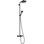 Hansgrohe Activera S zestaw wannowo-prysznicowy ścienny termostatyczny z deszczownicą czarny 28871670 zdj.1
