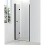 Hagser Carla drzwi prysznicowe 90 cm dwuczęściowe składane czarny mat/szkło przezroczyste HGR17000021 zdj.4