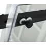 Hagser Alena drzwi prysznicowe 140 cm dwuczęściowe przesuwne czarny mat/szkło przezroczyste HGR21000021