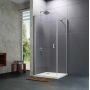 Huppe Design Pure 4-kąt drzwi prysznicowe 80 cm srebrny mat/szkło przezroczyste Anti-Plaque  8P0604.087.322 zdj.1