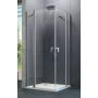 Hüppe Design Pure 4-kąt drzwi prysznicowe 80 cm czarny mat/szkło przezroczyste Anti-Plaque 8P0707.123.322 zdj.1