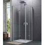 Hüppe Design Pure 4-kąt drzwi prysznicowe 100 cm lewe srebrny mat/szkło przezroczyste Anti-Plaque 8P0805087322 zdj.1