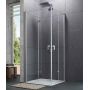 Hüppe Design Pure 4-kąt drzwi prysznicowe 80 cm lewe srebrny połysk/szkło przezroczyste Anti-Plaque 8P0809.092.322 zdj.1