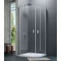 Huppe Design Pure 1/4 koła drzwi prysznicowe 90 cm uchylne srebrny połysk/szkło przezroczyste 8P1608.092.322 zdj.1
