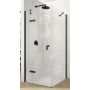 Hüppe Aura pure 4-kąt drzwi prysznicowe 120 cm lewe czarny mat/szkło przezroczyste Anti-Plaque AP0015.123.322 zdj.1