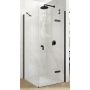 Hüppe Aura pure 4-kąt drzwi prysznicowe 80 cm prawe czarny mat/szkło przezroczyste Anti-Plaque AP0112.123.322 zdj.1