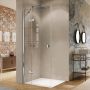 Huppe Solva częściowo w ramie 4-kąt drzwi prysznicowe 100 cm lewe srebrny wysoki połysk/szkło przezroczyste S20303092322 zdj.1