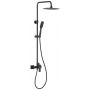 KFA Armatura Mokait zestaw prysznicowy ścienny z deszczownicą czarny 5536-910-81 zdj.1