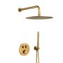 KFA Armatura Moza Brushed Gold zestaw prysznicowy podtynkowy termostatyczny z deszczownicą złoty szczotkowany 5739-530-31 zdj.1