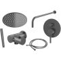Kohlman Axel Gray zestaw prysznicowy podtynkowy z deszczownicą grafit szczotkowany QW210AGR30 zdj.1