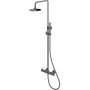 Kohlman Axel Gray zestaw prysznicowy ścienny z deszczownicą grafit szczotkowany QW276AG zdj.1