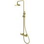 Kohlman Axel Gold zestaw prysznicowy ścienny z deszczownicą złoty szczotkowany QW276AGDB zdj.1