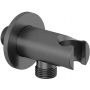 Kludi A-QA przyłącze kątowe z uchwytem czarny szczotkowany 65567N2-00 zdj.1