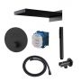 Zestaw Kronenbach Smart Push bateria wannowo-prysznicowa podtynkowa termostatyczna czarny mat z deszczownicą i kompletem natryskowym KB-Set13SM zdj.1