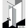 Kermi Cada XS ścianka prysznicowa 100 cm stała z elementem ruchomym prawa srebrny wysoki połysk/szkło przezroczyste CKTFR10020VPK zdj.3