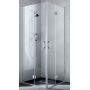 Kermi Liga LI 2CR drzwi prysznicowe 80 cm częściowe 2/2 prawe srebrny połysk/szkło przezroczyste LI2CR08020VPK zdj.1
