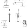 LaVita Aquila zestaw prysznicowy z baterią podtynkowy z deszczownicą chrom zdj.2