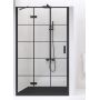 New Trendy New Renoma Black drzwi prysznicowe 90 cm wnękowe lewe czarny półmat/szkło z nadrukiem D-0271A zdj.1