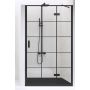 New Trendy New Renoma Black drzwi prysznicowe 90 cm wnękowe prawe czarny półmat/szkło z nadrukiem D-0272A zdj.1