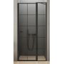 New Trendy New Soleo Black drzwi prysznicowe 90 cm wnękowe prawe czarny półmat/szkło z nadrukiem D-0293A zdj.1