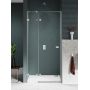 New Trendy Avexa Nickel Brushed drzwi prysznicowe 100 cm uchylne lewe nikiel szczotkowany/szkło przezroczyste EXK-8461 zdj.1