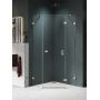 New Trendy Avexa Nickel Brushed kabina prysznicowa 90x90 cm pięciokątna prawa nikiel szczotkowany szczotkowany/szkło przezroczyste EXK-8559 zdj.1