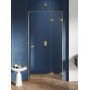 New Trendy Avexa Gold Brushed drzwi prysznicowe 120 cm wnękowe prawe złoty szczotkowany/szkło przezroczyste EXK-1723 zdj.1